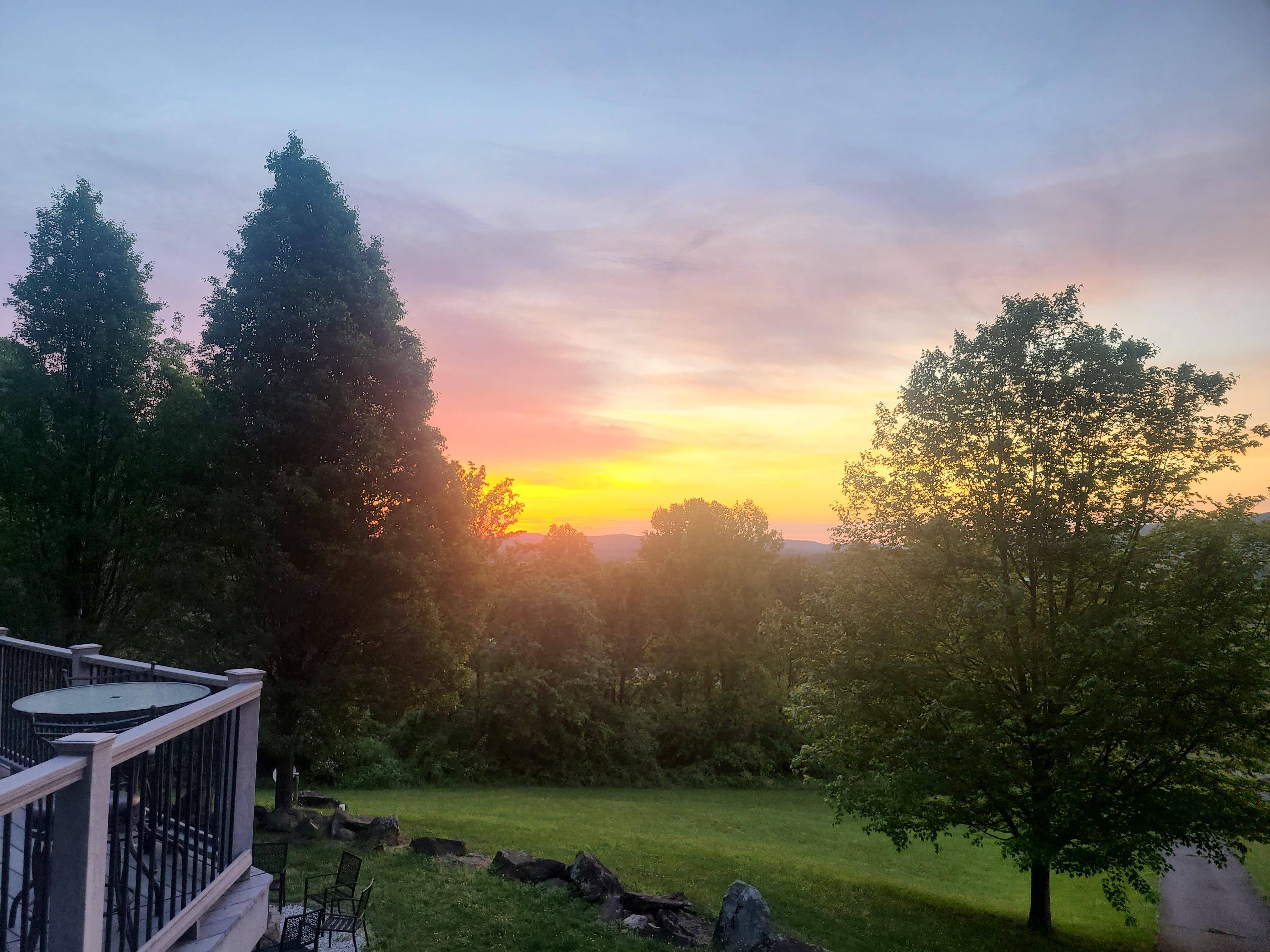 Sunrise from the front deck