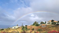 Regenbogen von dem Balkon