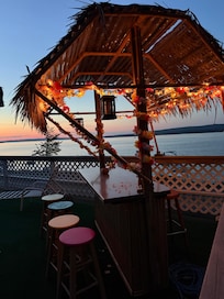 Tiki bar at sunset