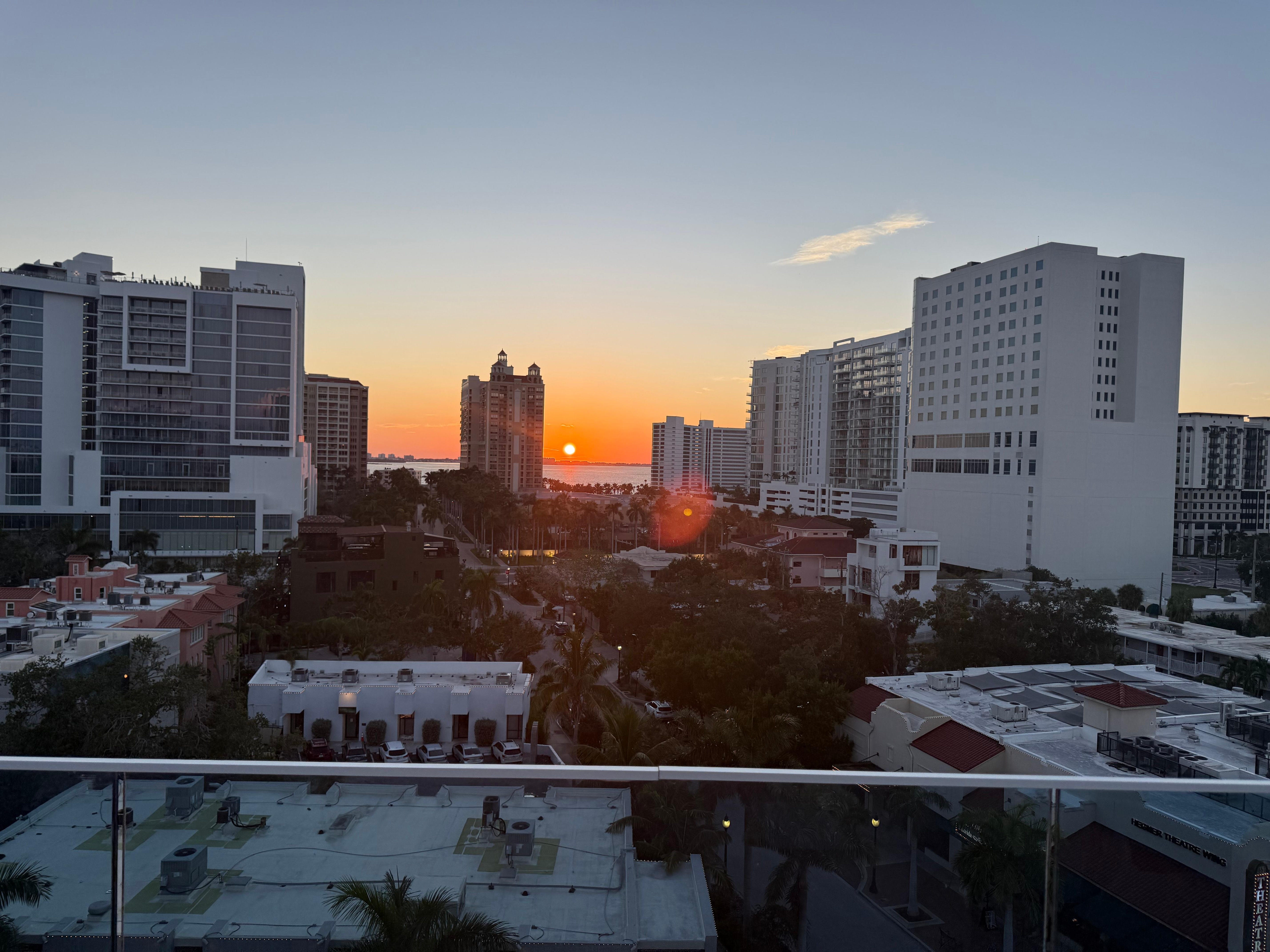 sunset from rooftop terrace 