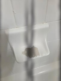 Soap dish peeling up.