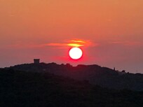 Merveilleux coucher de soleil vu du balcon