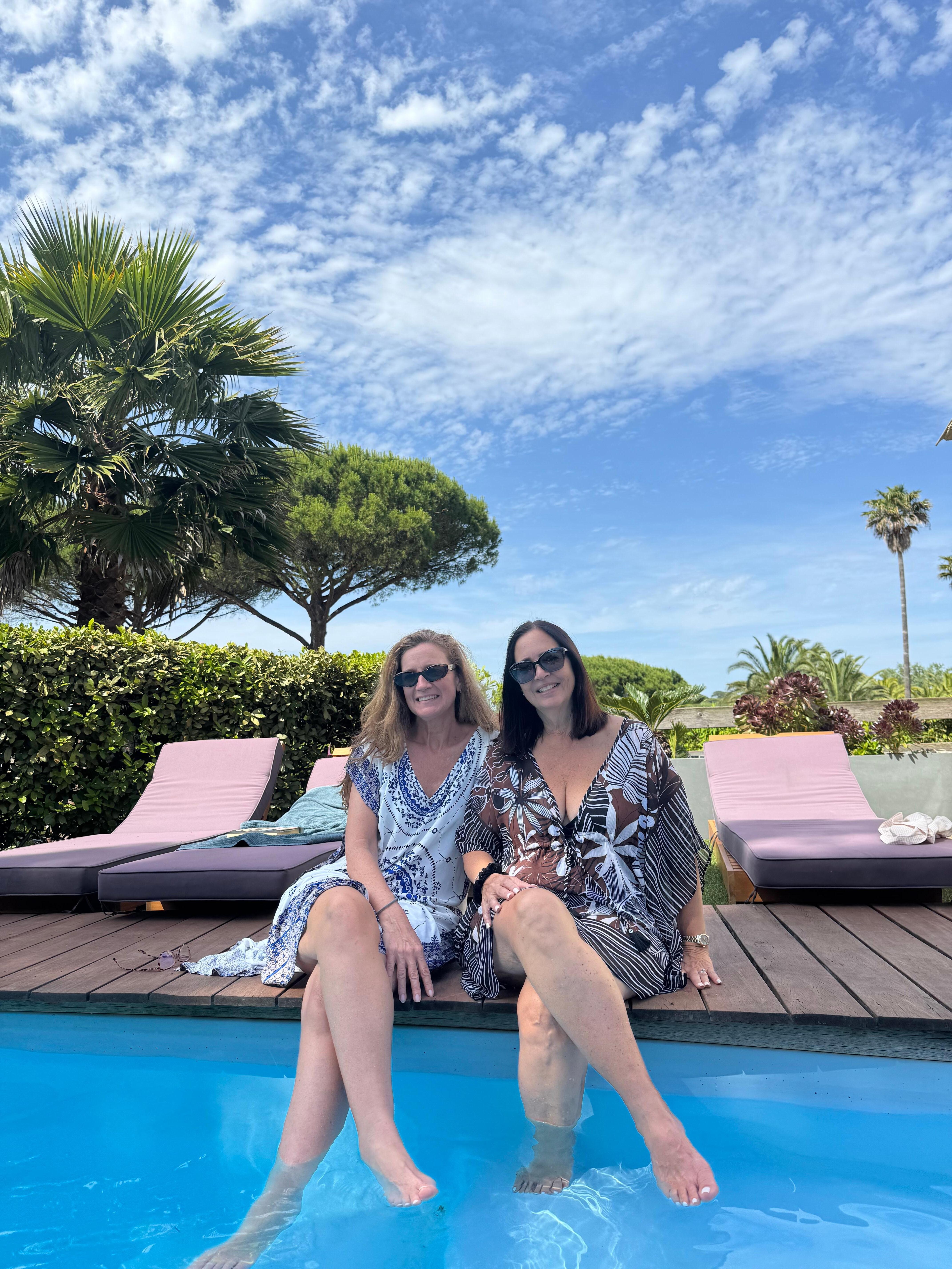 Loved The Soft Wood Around Pool For Sitting!!