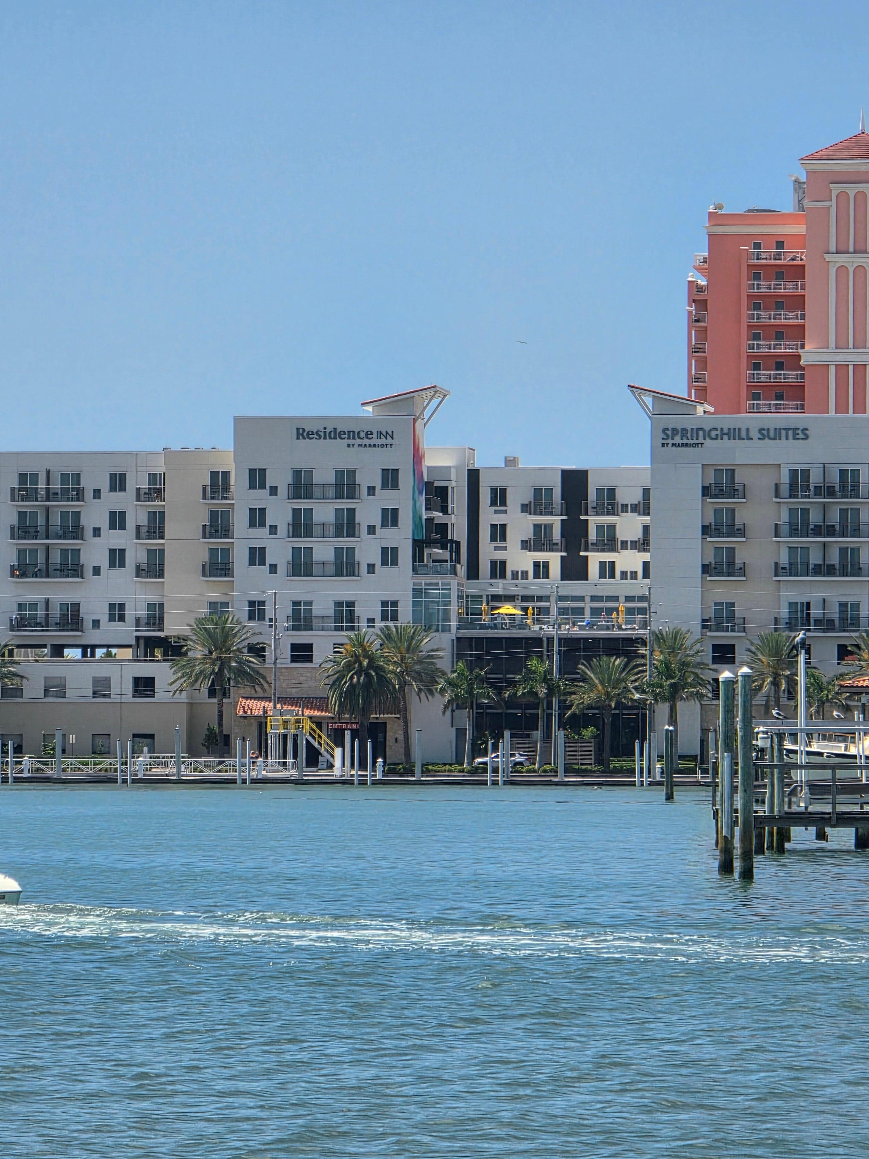 View of hotel from the water 
