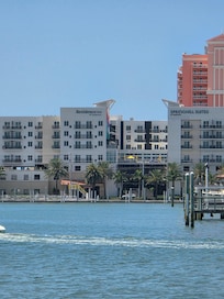 View of hotel from the water