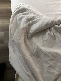 This sheet was covered in stains, had to go out but two blankets to sleep in.