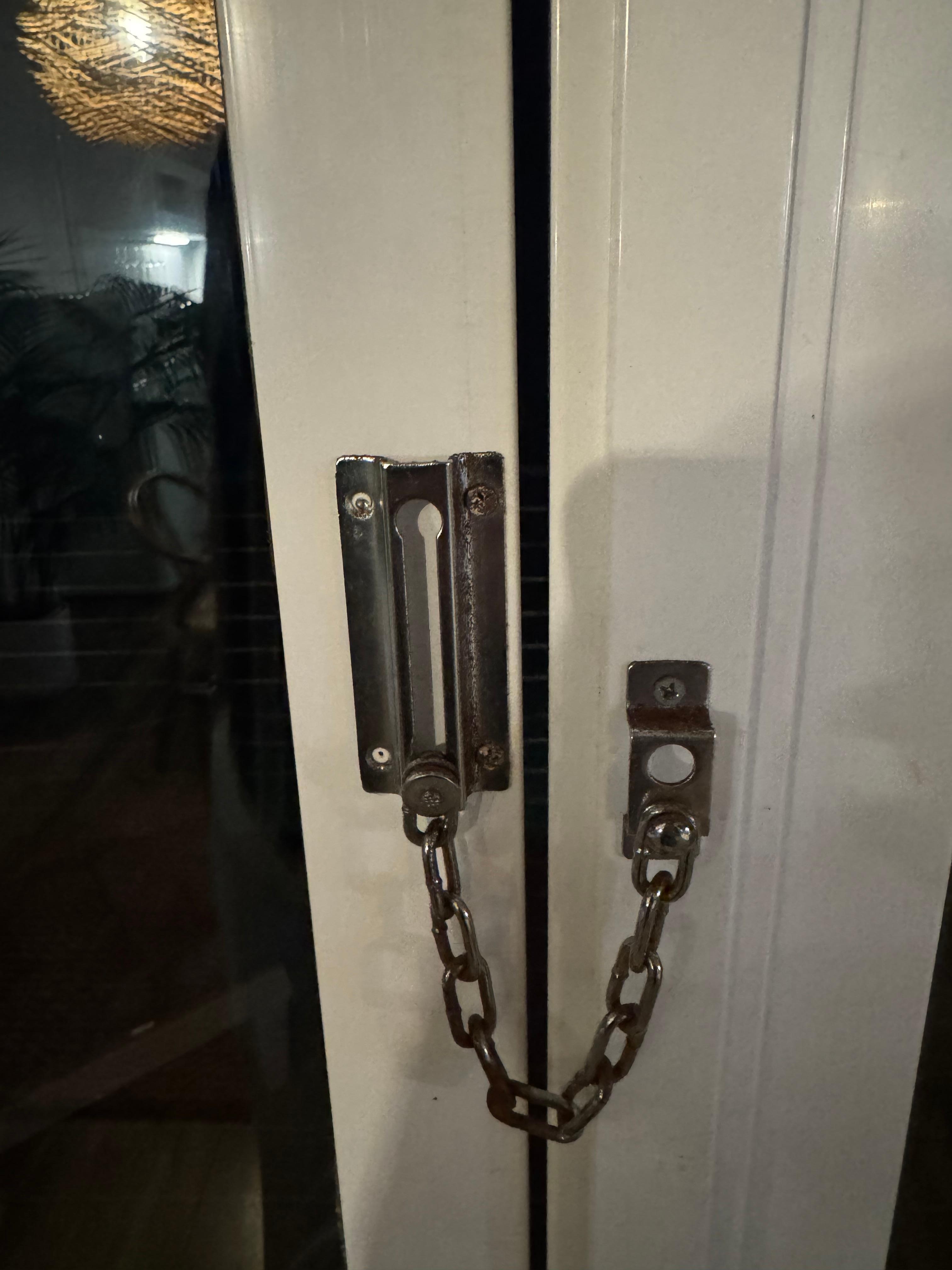 One sliding door goes not lack so a latch was added. 