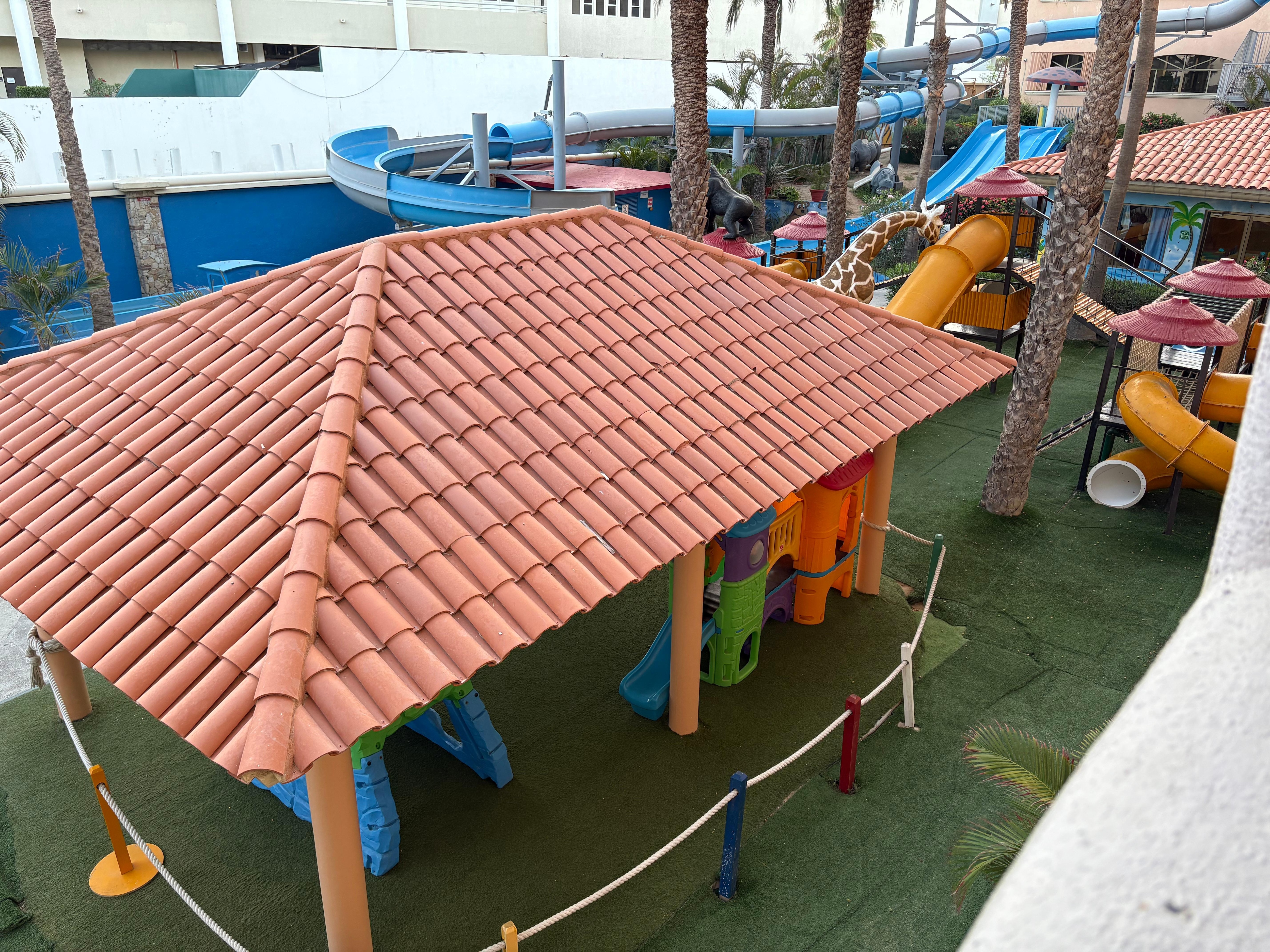 The kids water play area
