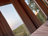 View from the bed. We got to watch clouds and birds every morning.