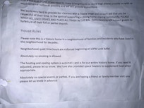 Describes no smoking or parties of guests, but neighbor's threw a party past quiet hours and smoke pot everyday that entered basement.