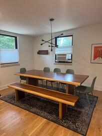Clean and spacious dining area.