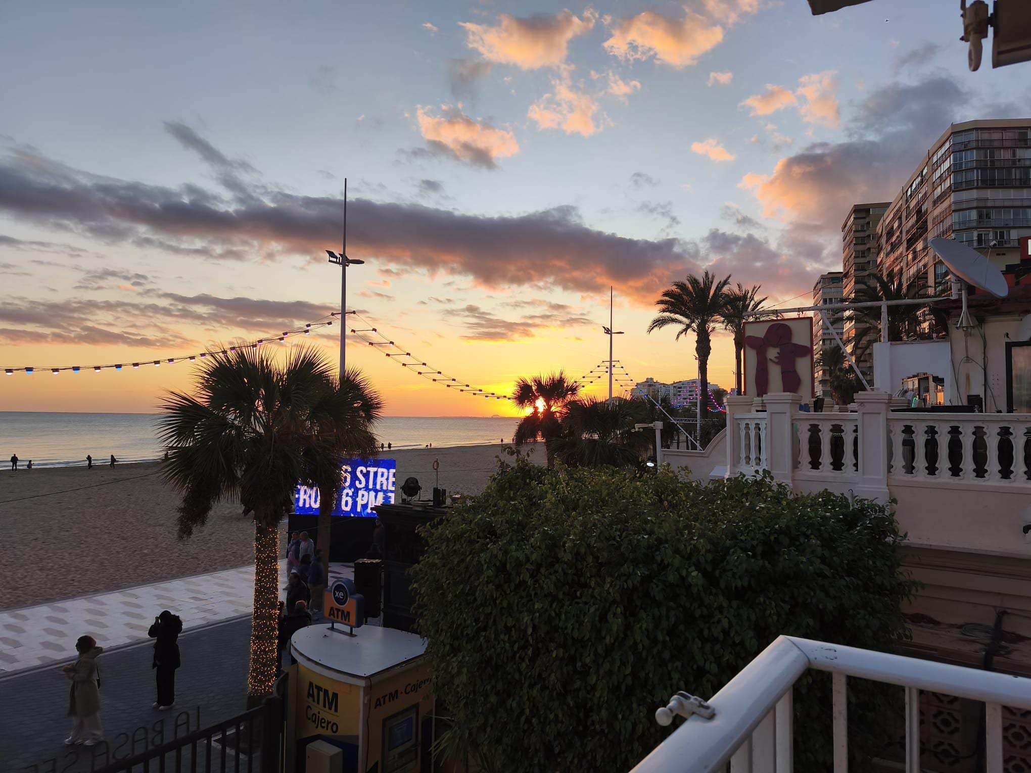 Evening sunset view from verander