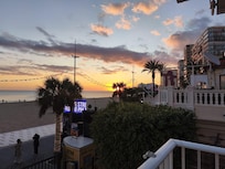 Evening sunset view from verander