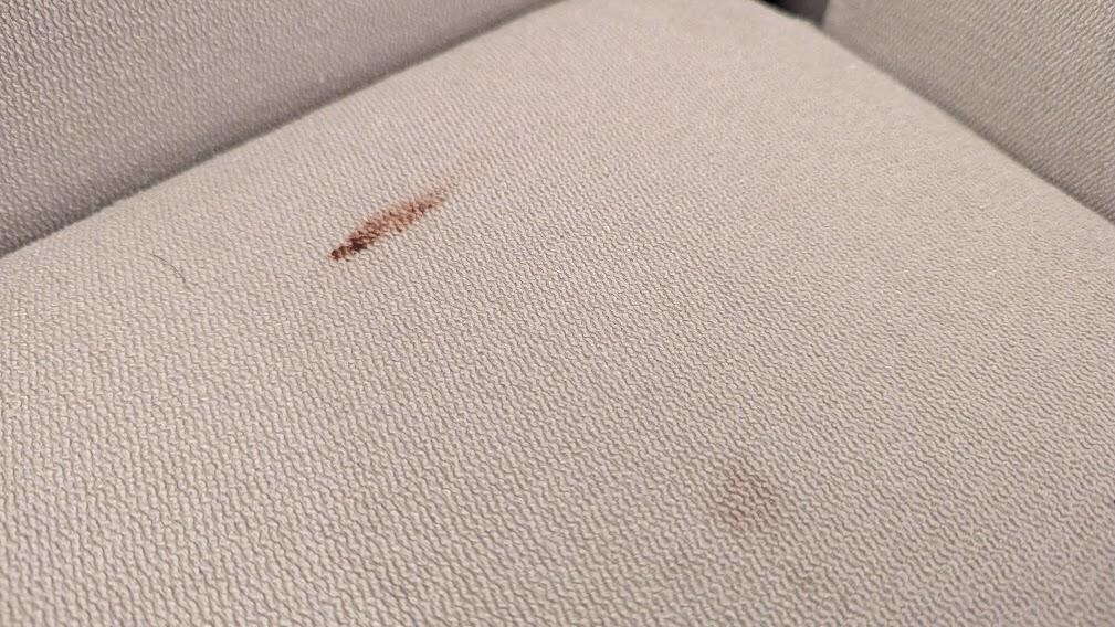 This was the "good" side of the cushions... not the one you'd hide.  Yikes