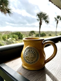 Morning Coffee looking at the water