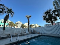 The private swimming pool at Lady Luck was a nice relaxation spot after a hot day at the beach.