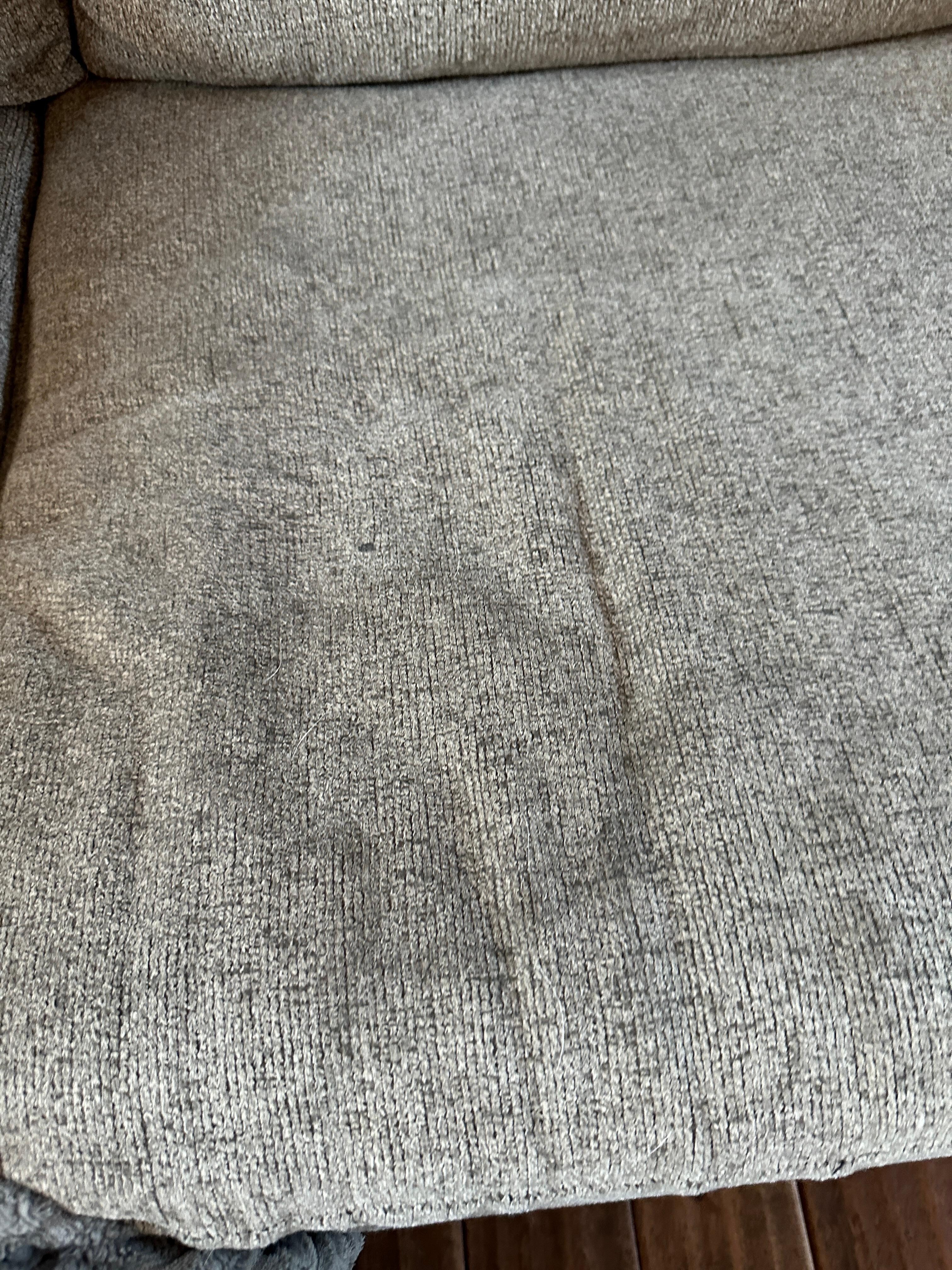 large stain on couch