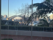 View of Harbour bridge from outside the reception entry