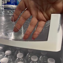 broken shelf in fridge.