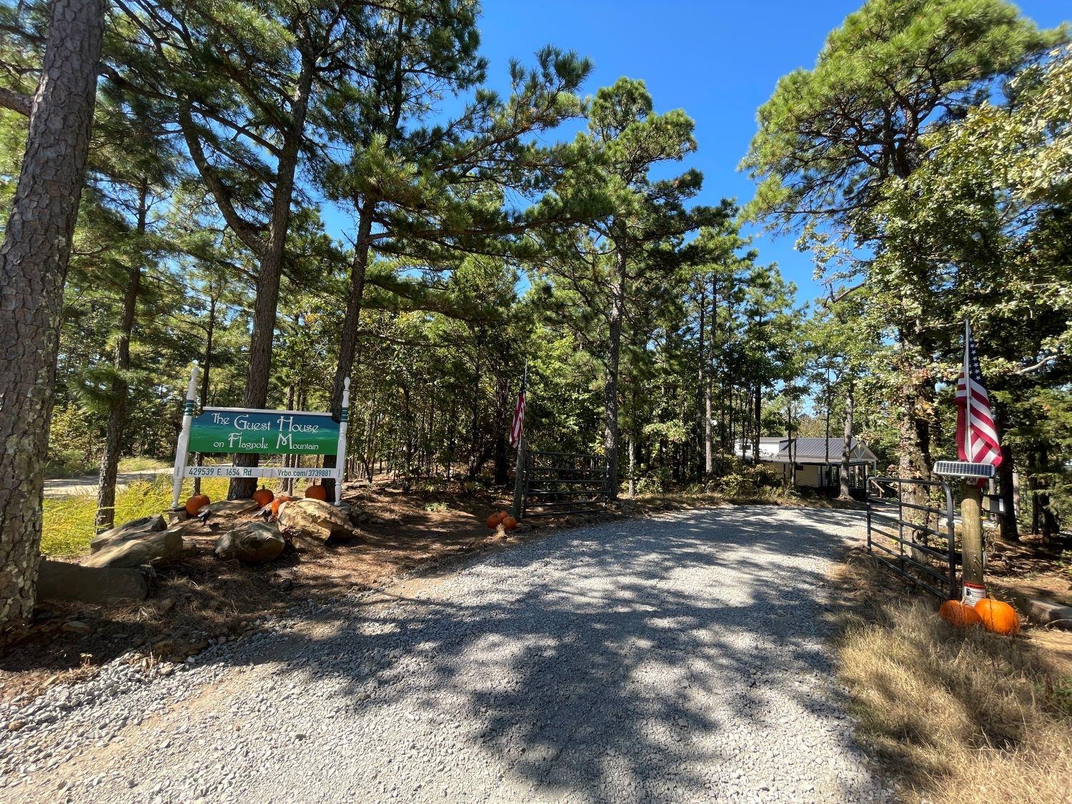 Entrance Decorated for Fall