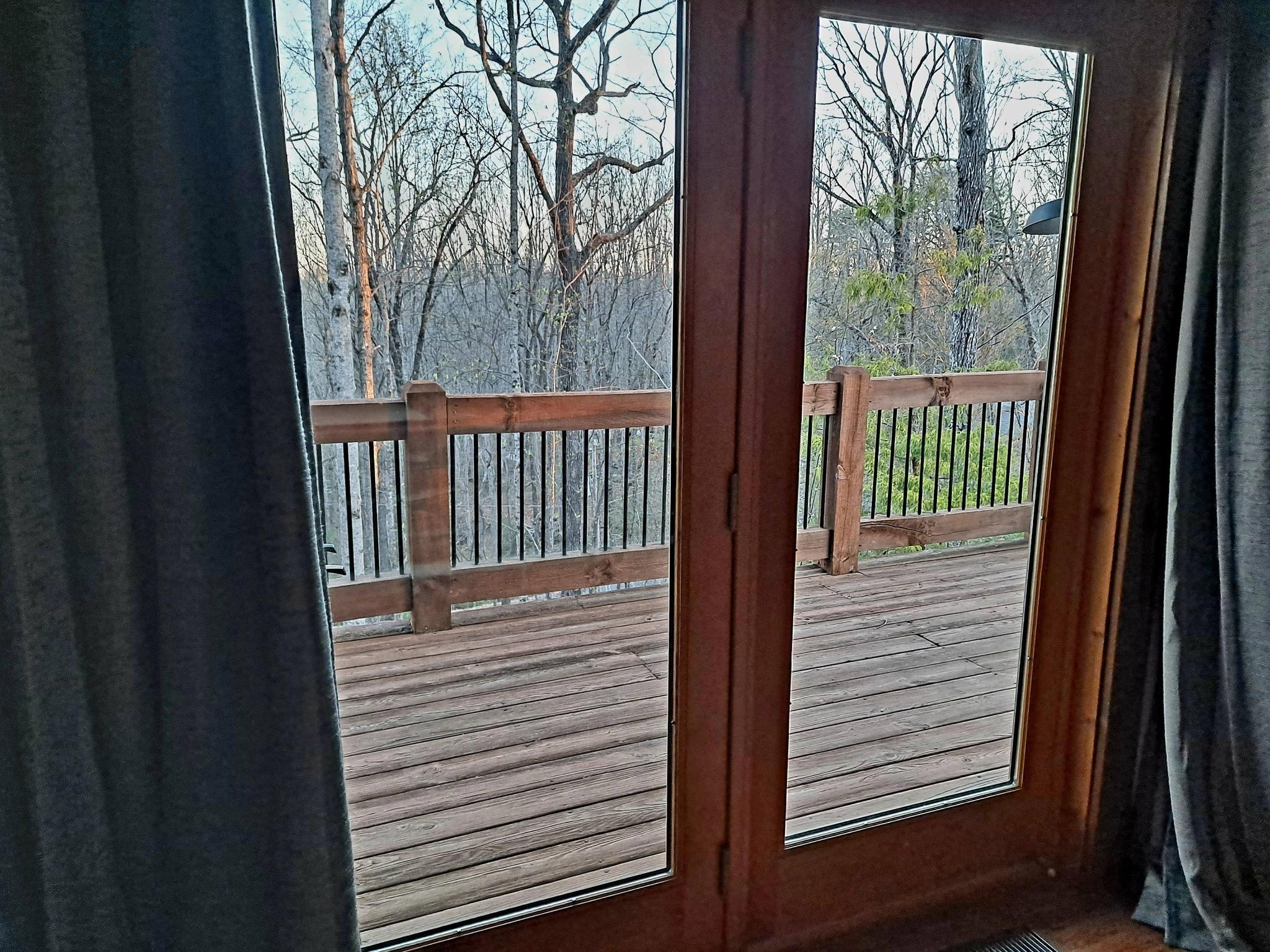 The view from the main floor bedroom. 