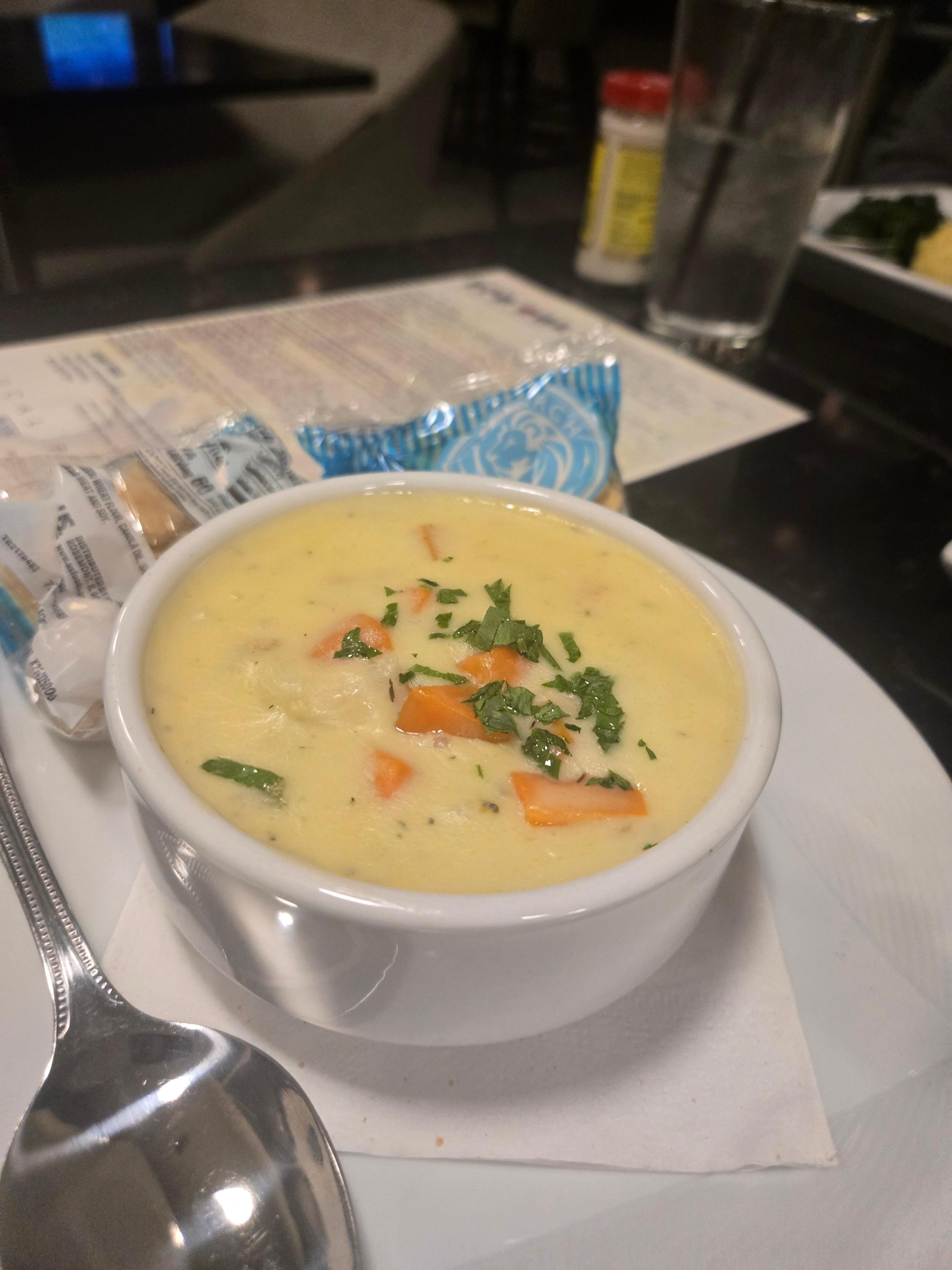 Delicious clam chowder. 