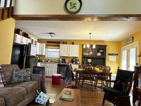 Living room looking into kitchen