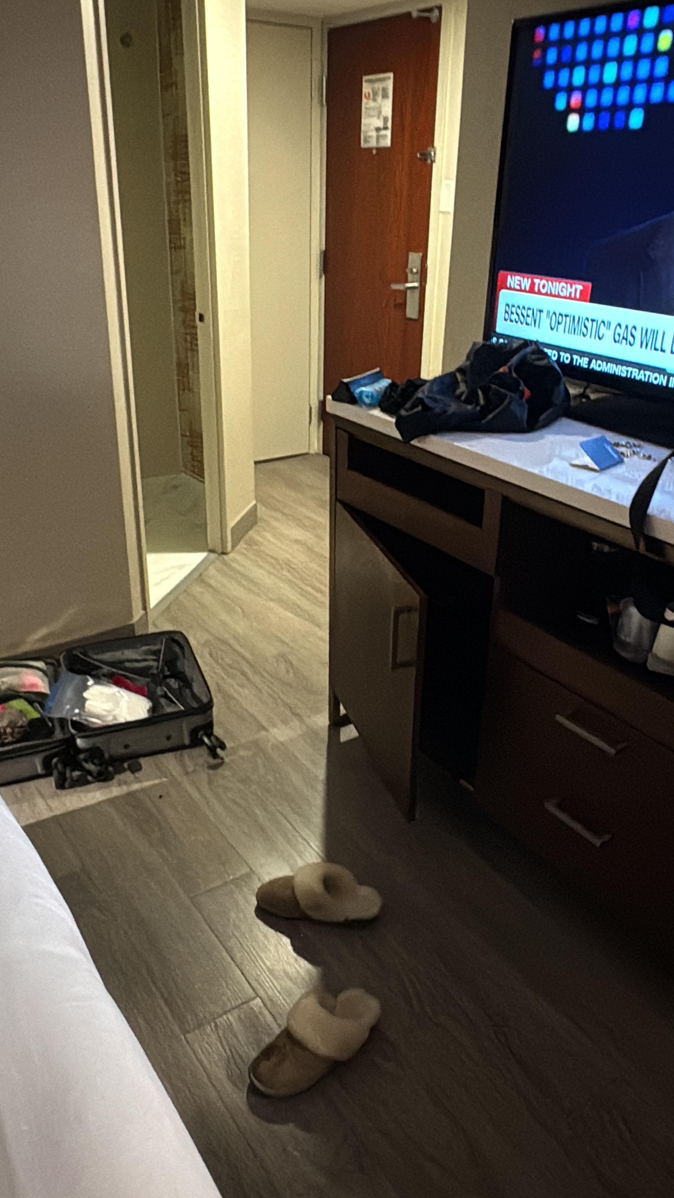 View from room to the door to exit 