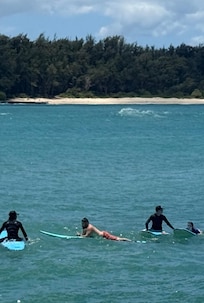Surf lesson at adjacent Ritz Carlton