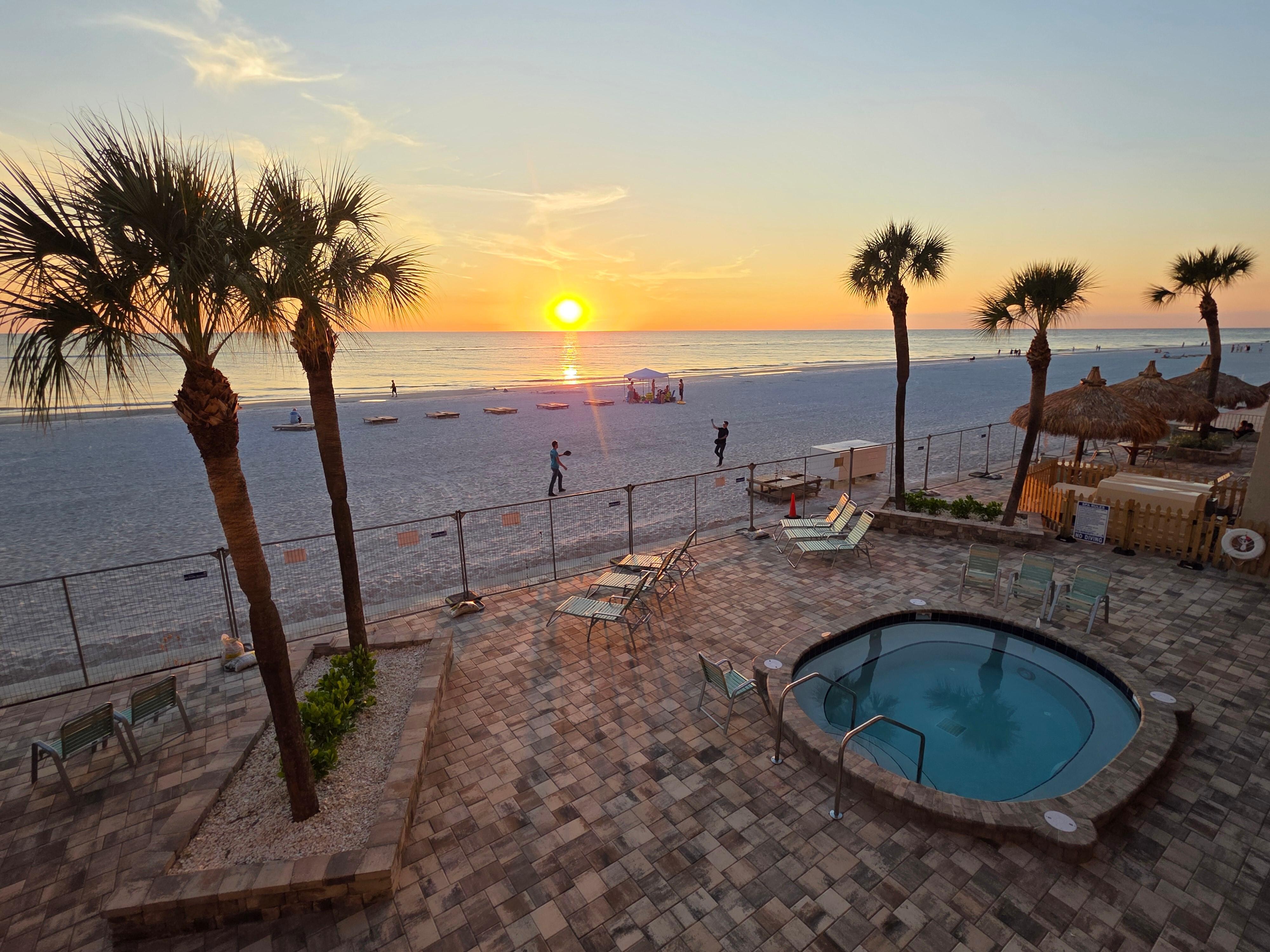 View from the patio, hot tub was very well maintained. 