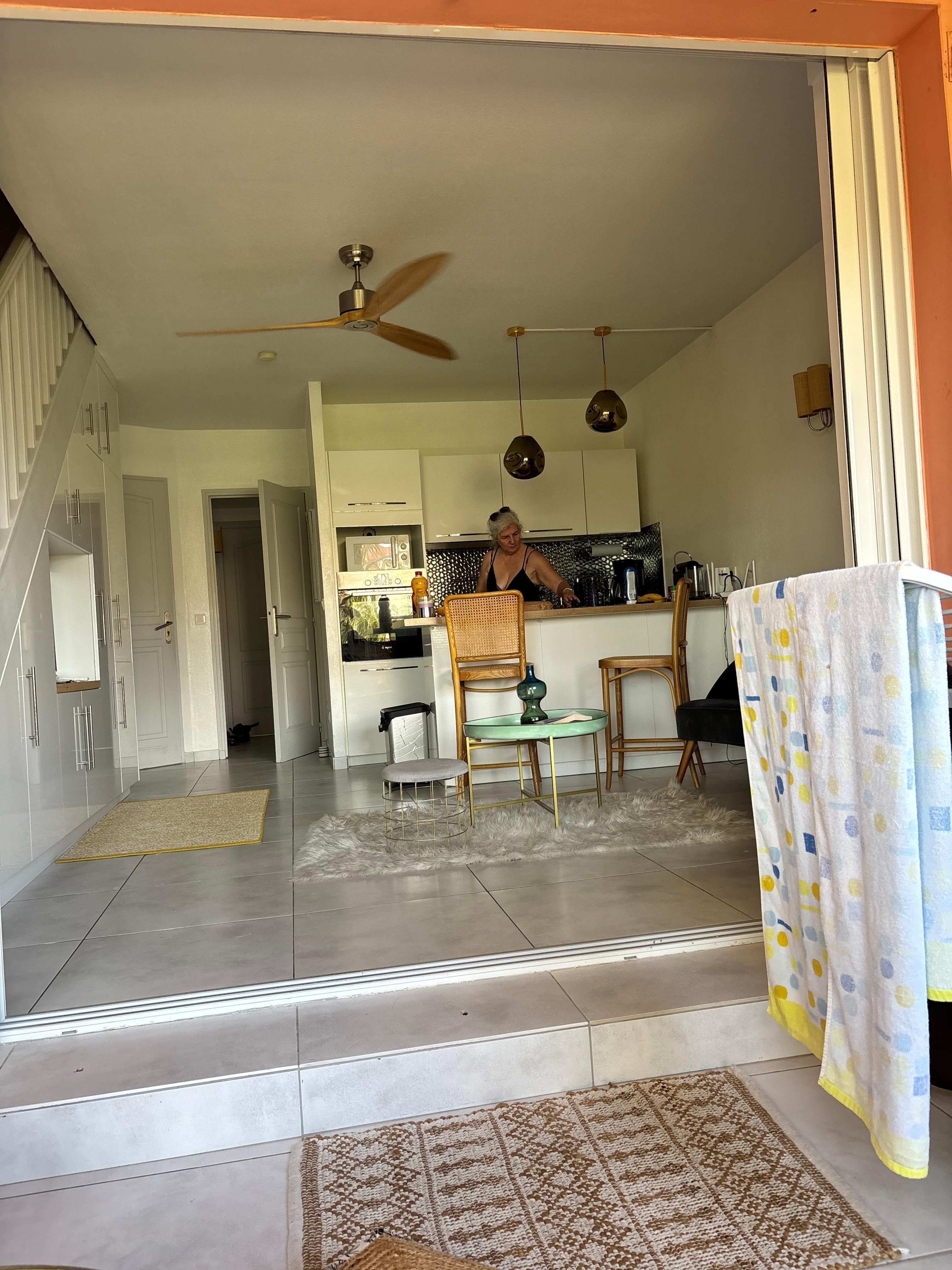 View of kitchen from balcony