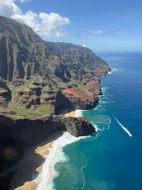 A view of the NaPali coast from a helicopter ride