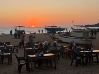 Sunset drinks and food at Om Shanti