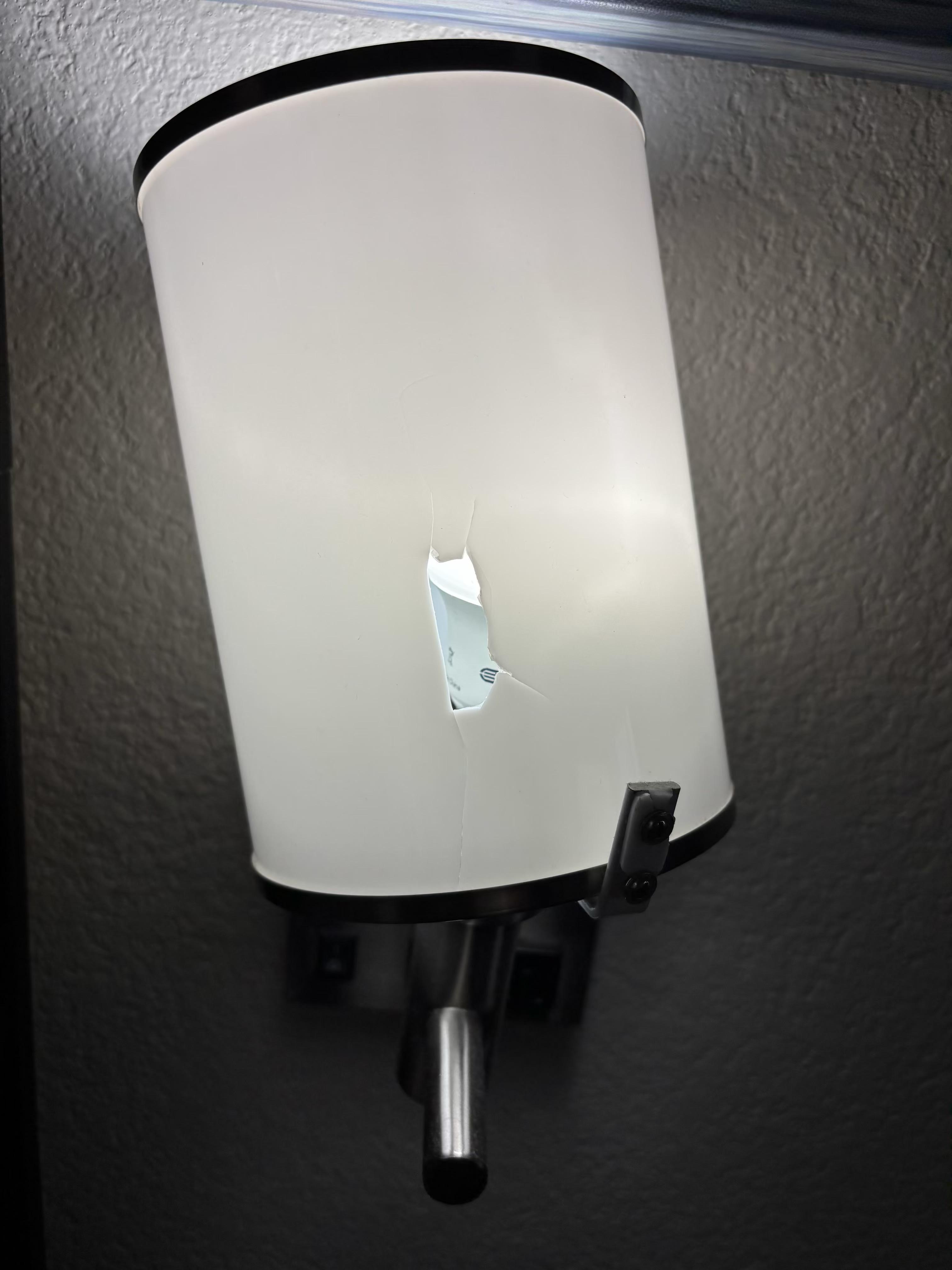 Broken lamp shade