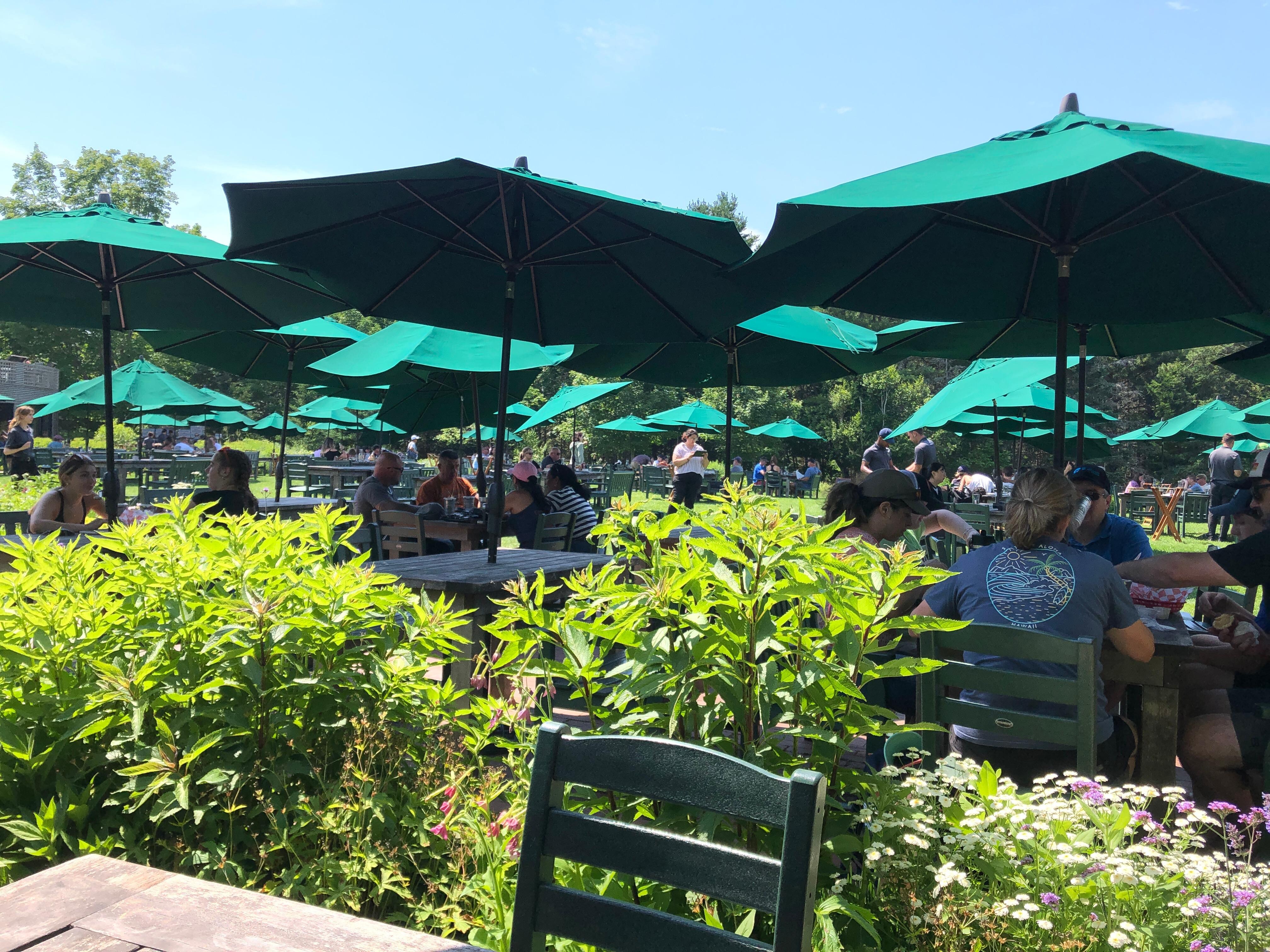 Jordan Pond House restaurant, a welcome spot after a bike ride on the carriage roads in Acadia