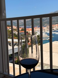 It was great to relax on the balcony with a glass of wine. Great partial view!