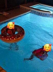 The kids were able to swim until their bedtime!!