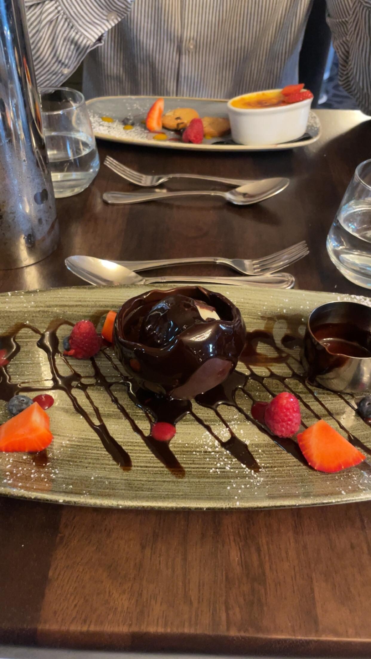 Try the infamous chocolate sphere