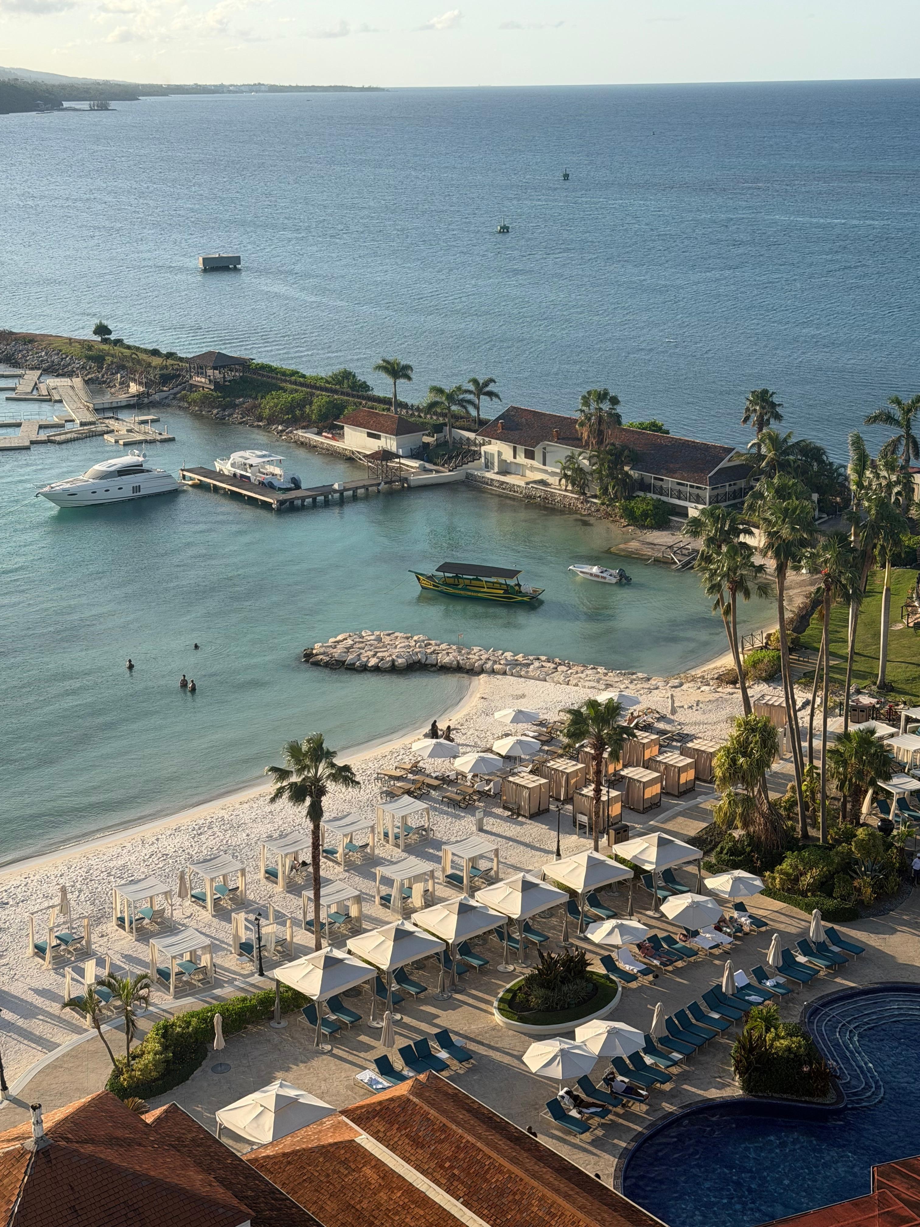 View from our balcony of the beach area.