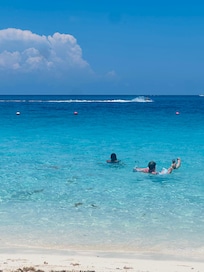 The private beach