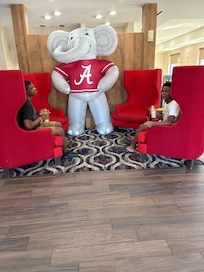My Grandchildren were excitedly lounging in the lobby enjoying the hotel snacks and Al, (the Alabama Mascot).