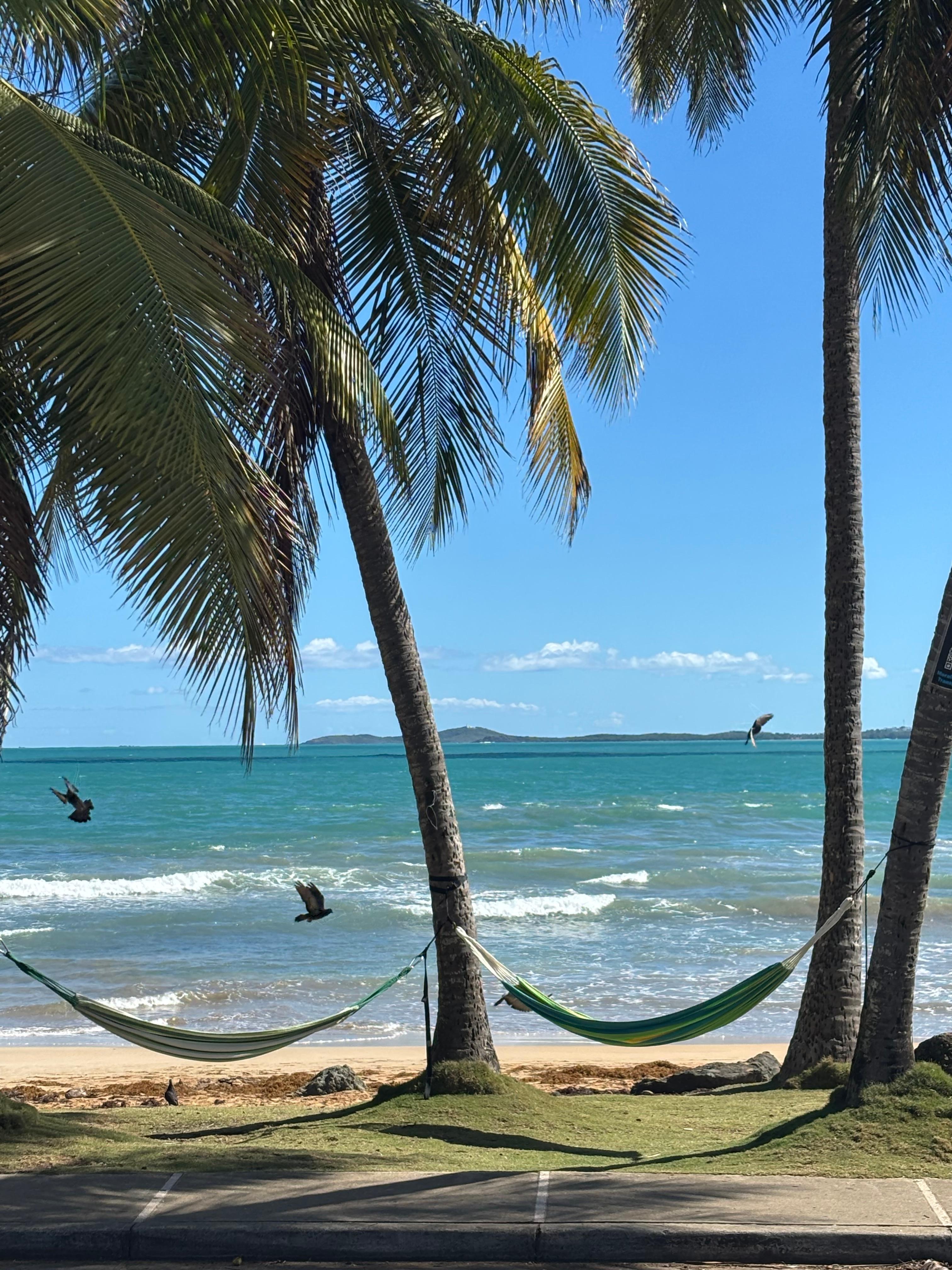 Hang hammocks right across the steeet.