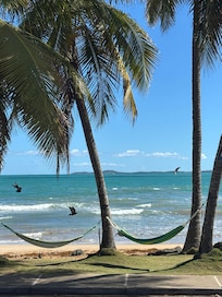 Hang hammocks right across the steeet.