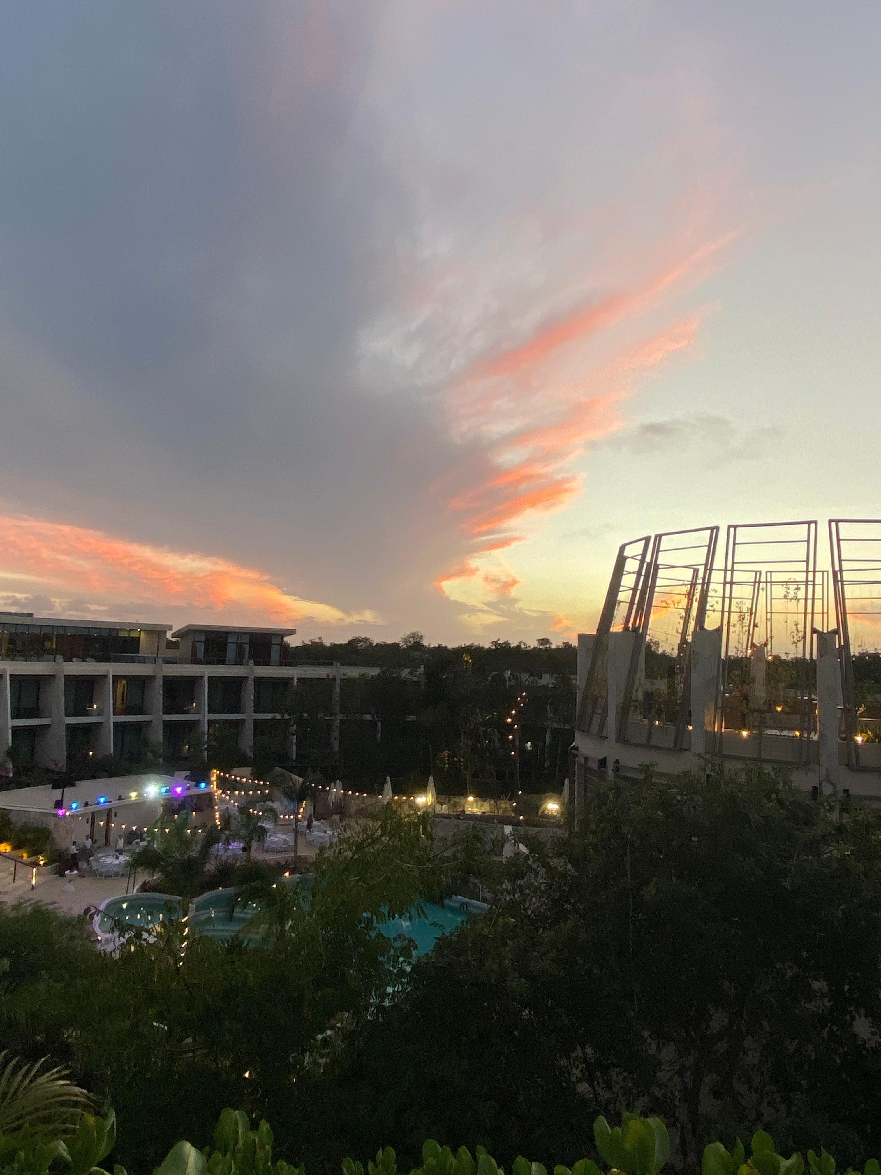 Sunset over the resort