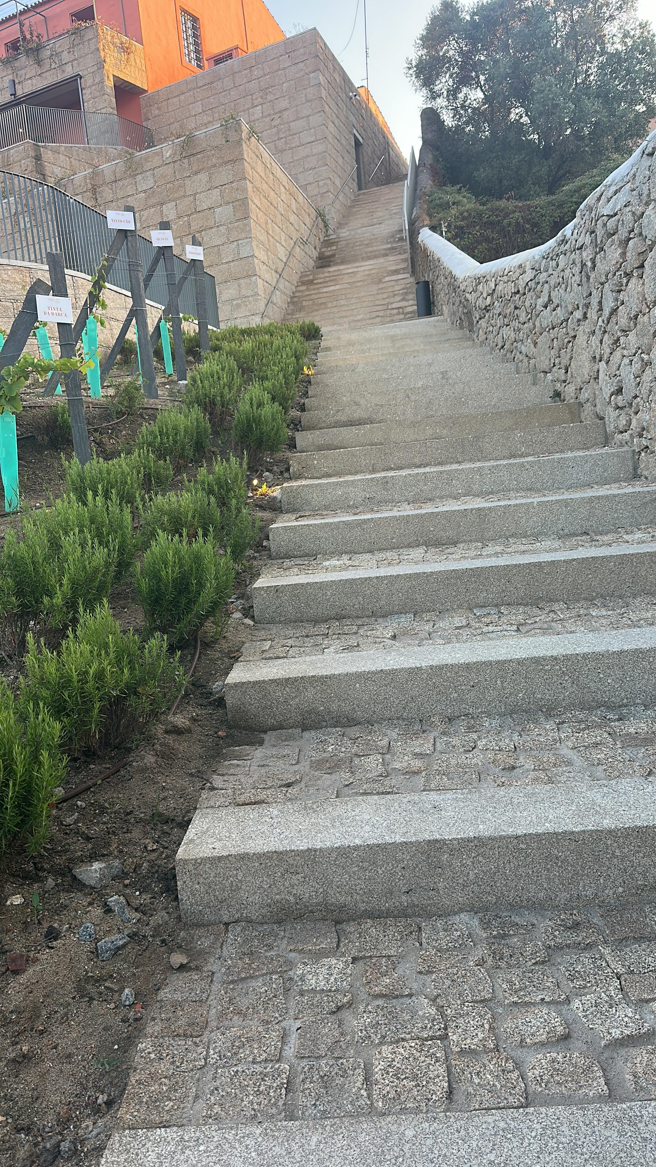 The stairs leading to hotel