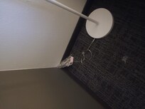 No outlet available for this nice new lamp.... Don't rent rooms that are not ready!