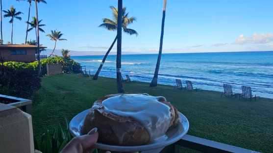 morning view from balcony - cinnamon buns just a short walk away
