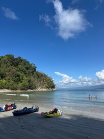 Beach with water sports below the hotel