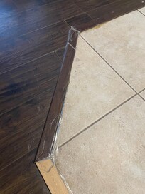 Packing tape repairing the floor