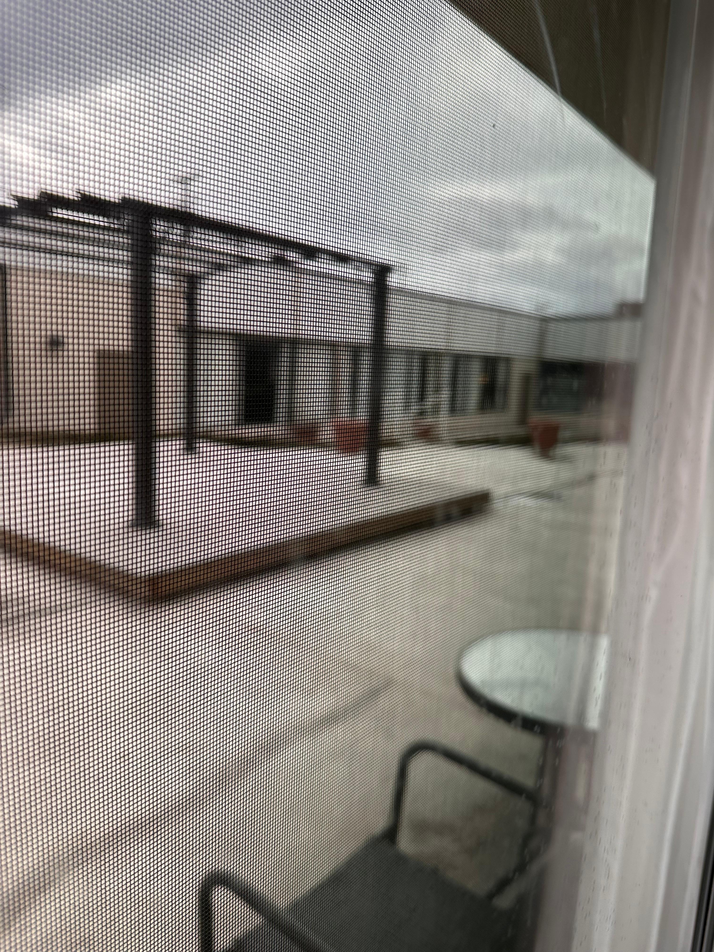 View and patio access from the room in March